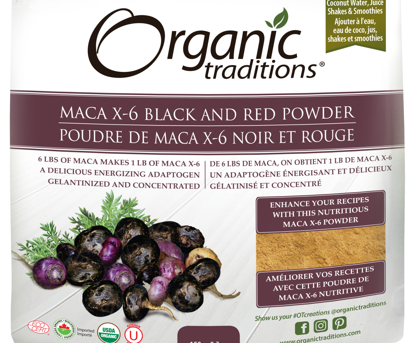 Organic Traditions Maca X-6 Black and Red-Purple - JoyVIVA -  