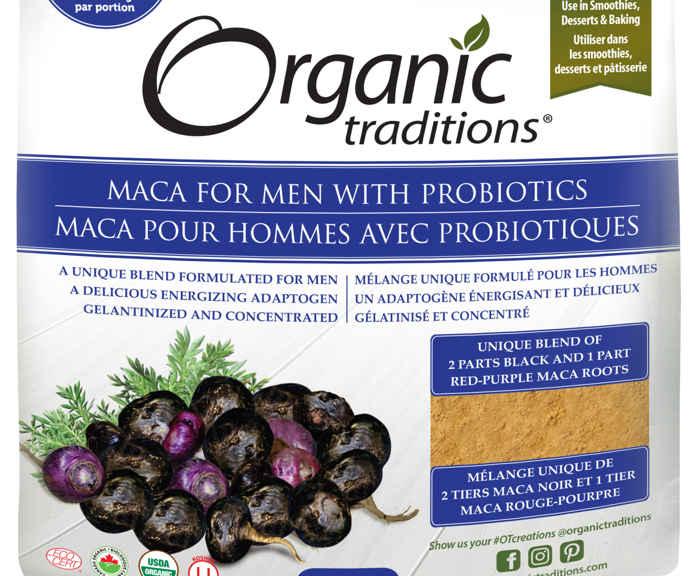 Organic Traditions Maca for Men with Probiotics - JoyVIVA -  