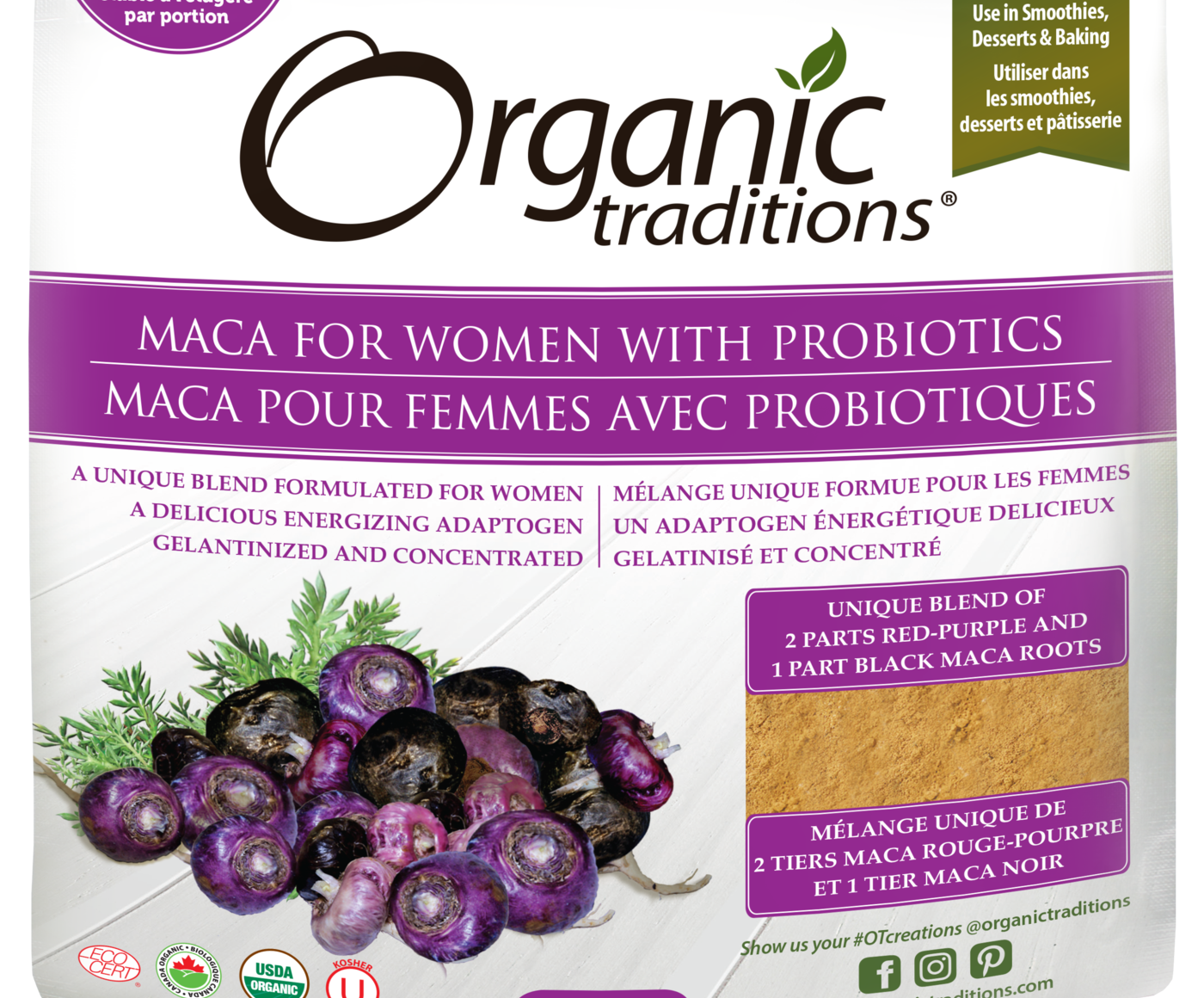 Organic Traditions Maca for Women with Probiotics - JoyVIVA -  