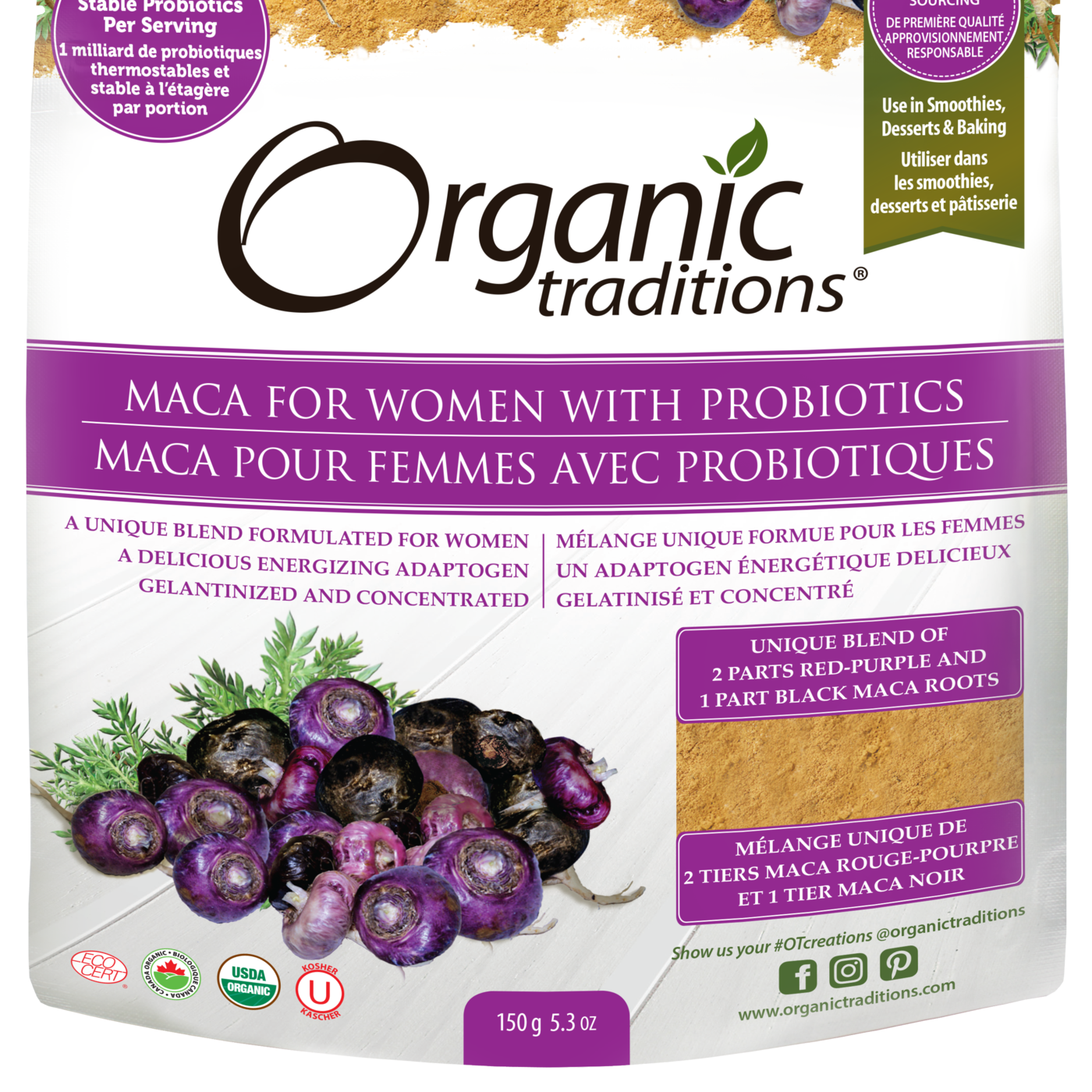 Organic Traditions Maca for Women with Probiotics - JoyVIVA -  