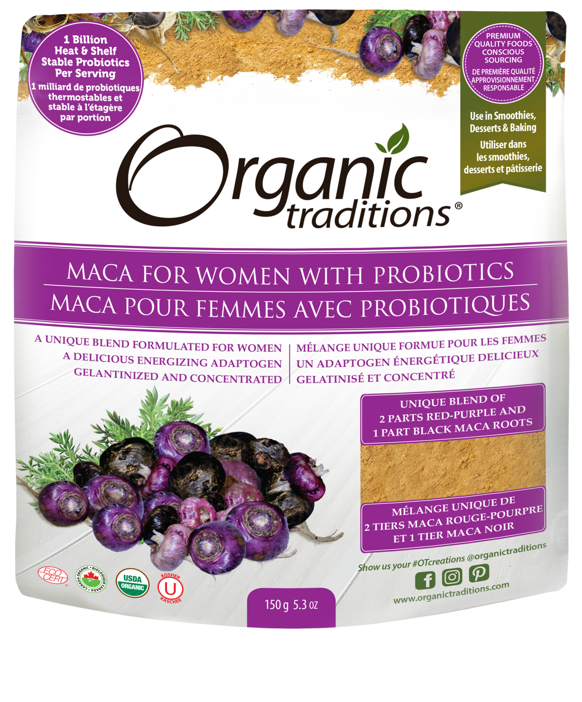 Organic Traditions Maca for Women with Probiotics - JoyVIVA -  