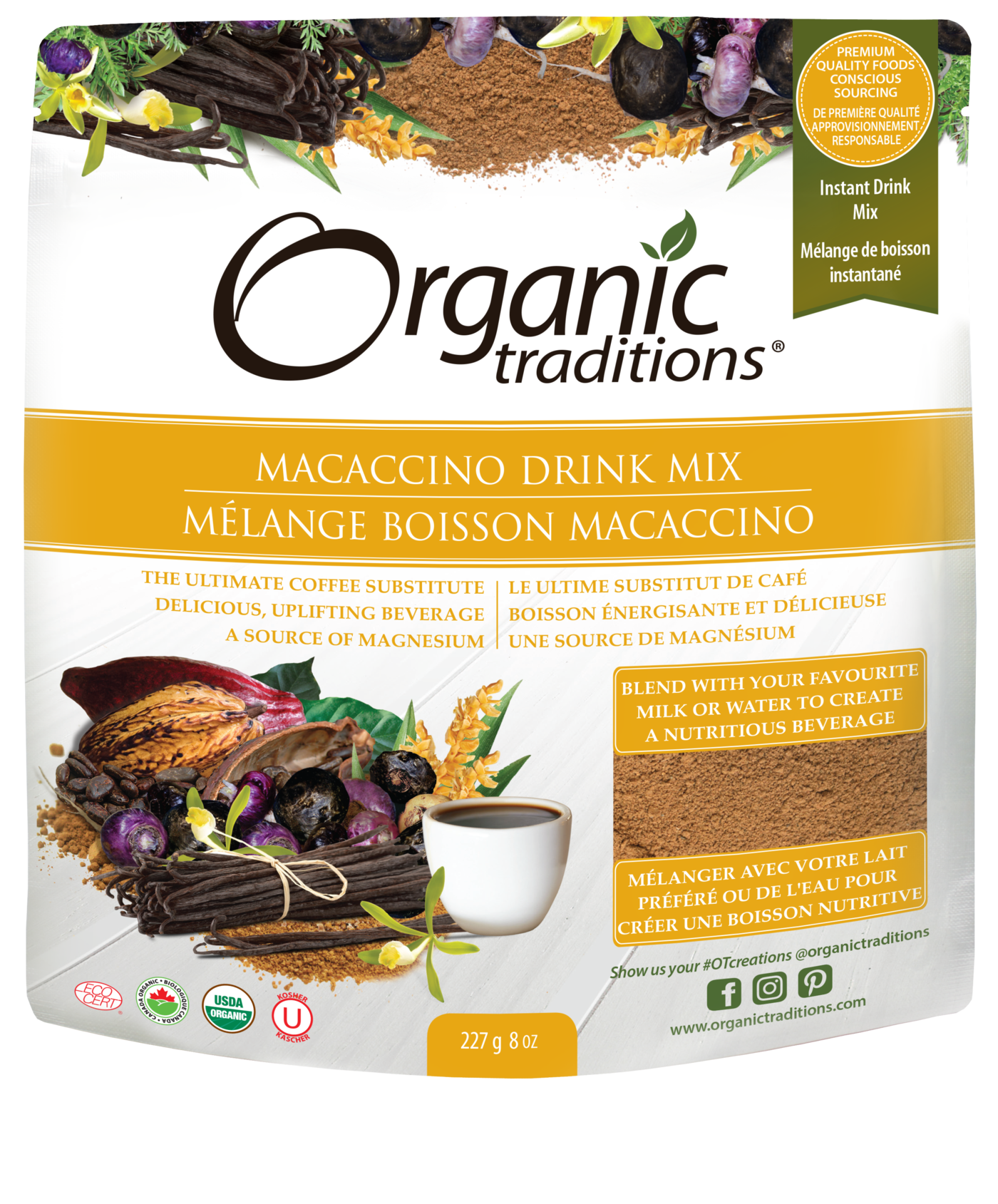 Organic Traditions Macaccino Drink Mix - JoyVIVA -  