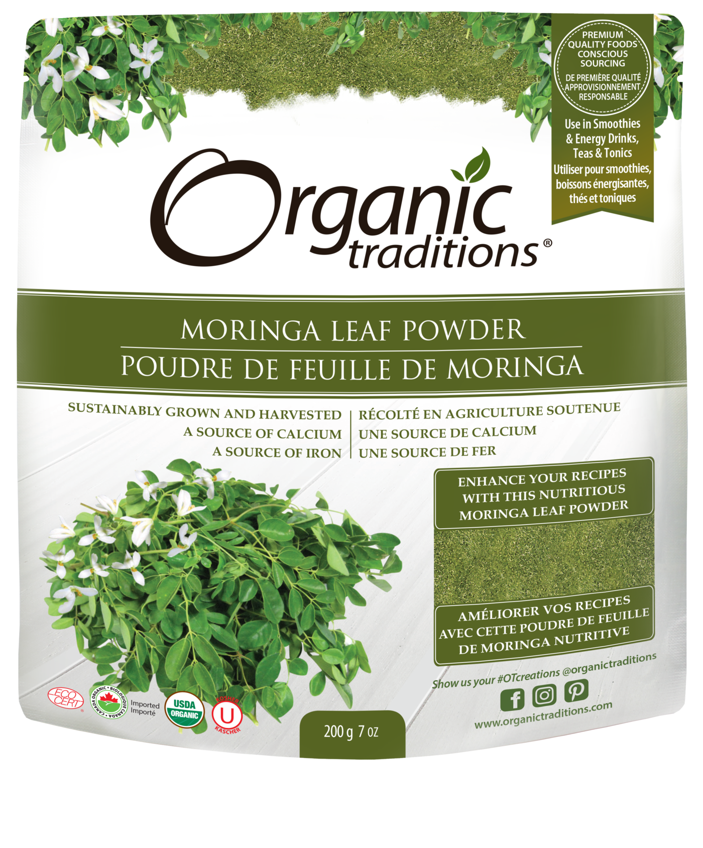 Organic Traditions Moringa Leaf Powder - JoyVIVA -  