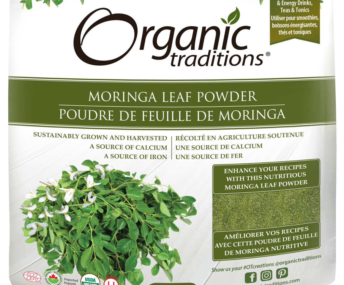 Organic Traditions Moringa Leaf Powder - JoyVIVA -  