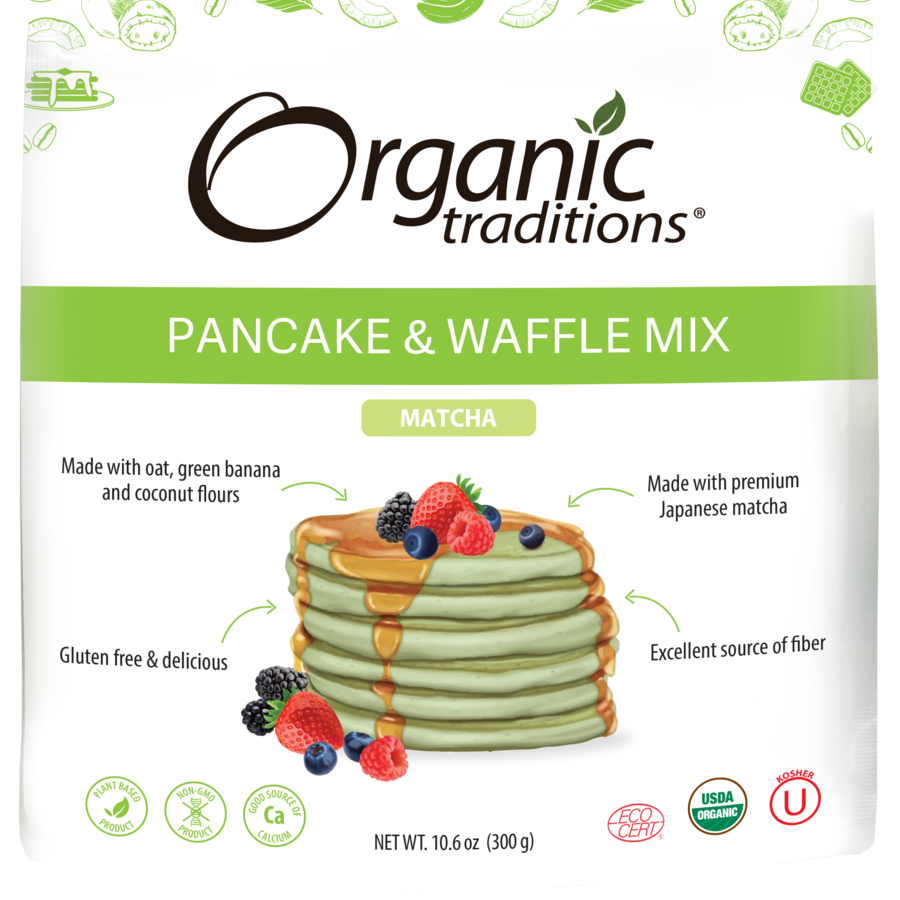 Organic Traditions Pancake & Waffle Matcha Mix - JoyVIVA -  