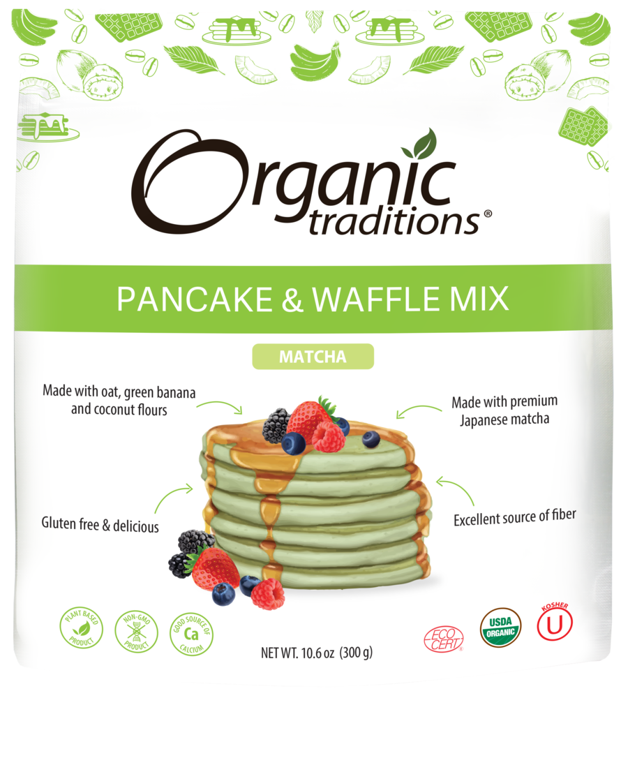 Organic Traditions Pancake & Waffle Matcha Mix - JoyVIVA -  