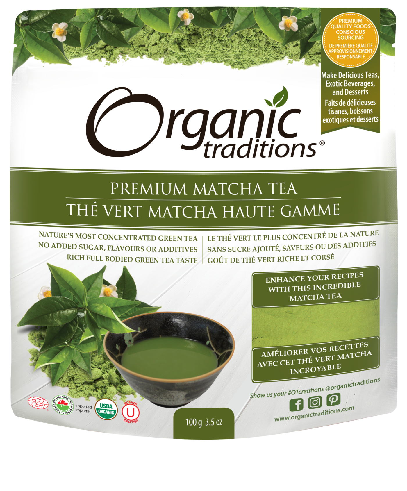 Organic Traditions Premium Matcha Tea - JoyVIVA -  