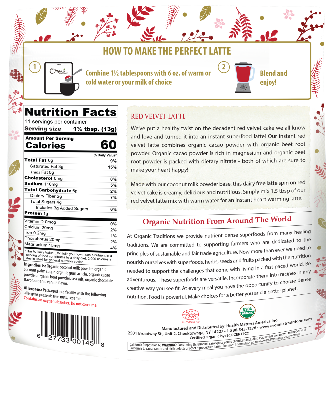 Organic Traditions Red Velvet Latte - JoyVIVA -  