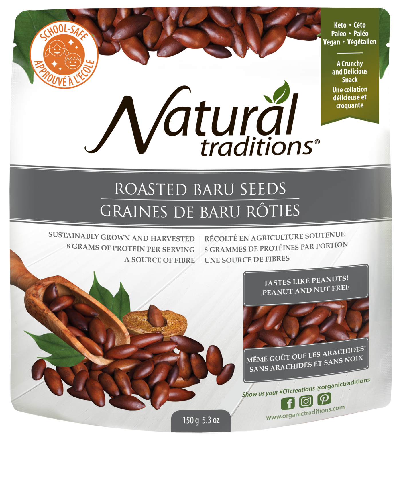 Organic Traditions Roasted Baru Seeds - JoyVIVA -  