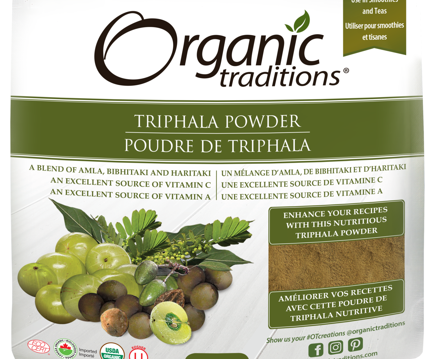 Organic Traditions Triphala Powder - JoyVIVA -  