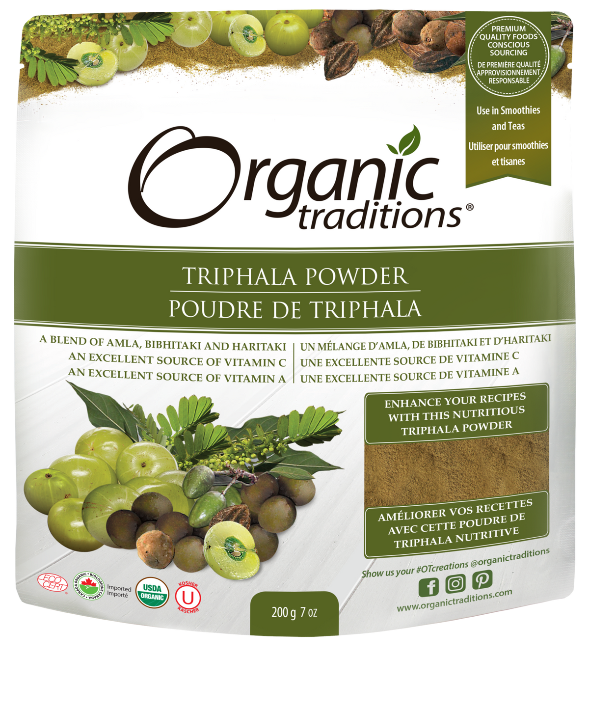 Organic Traditions Triphala Powder - JoyVIVA -  
