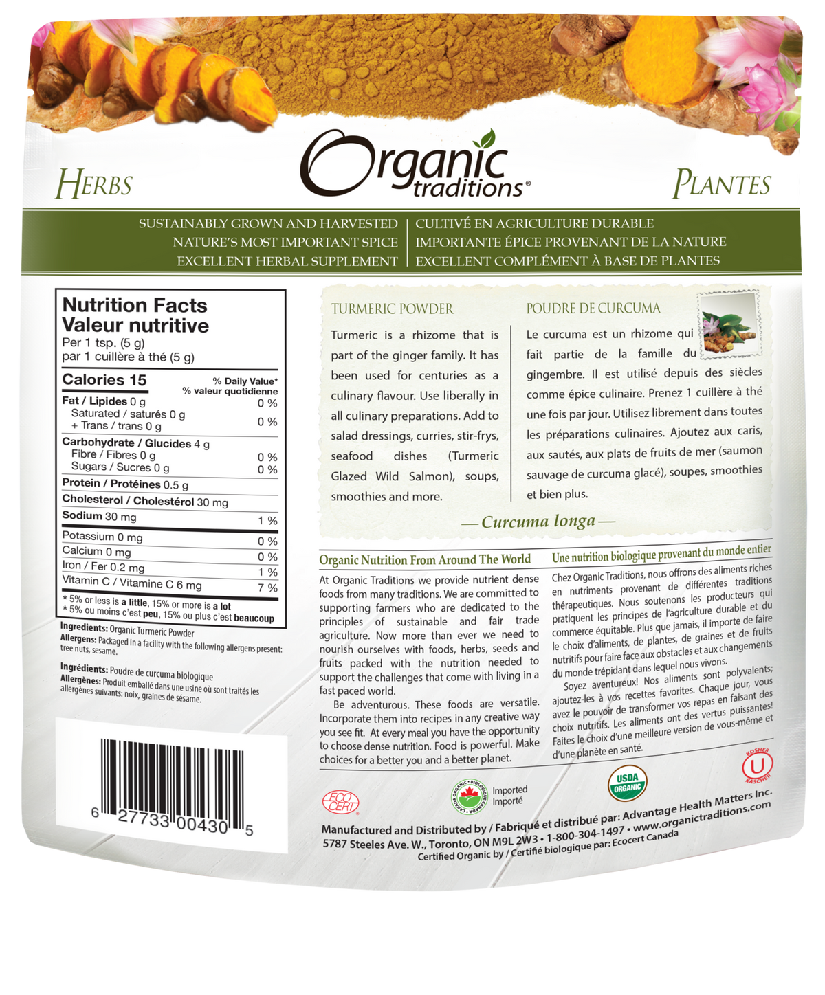 Organic Traditions Turmeric Powder - JoyVIVA -  