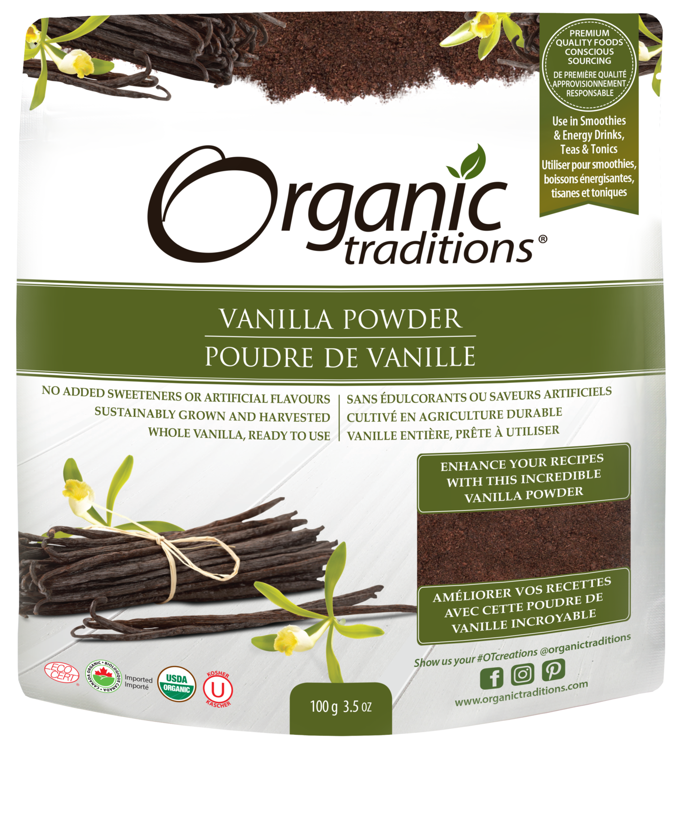 Organic Traditions Vanilla Powder - JoyVIVA -  