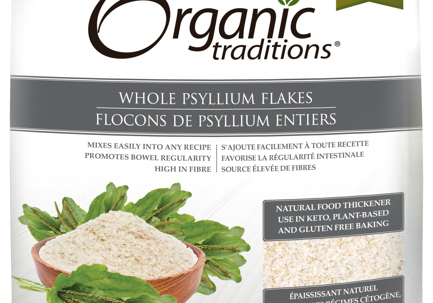 Organic Traditions Whole Psyllium Flakes - JoyVIVA -  