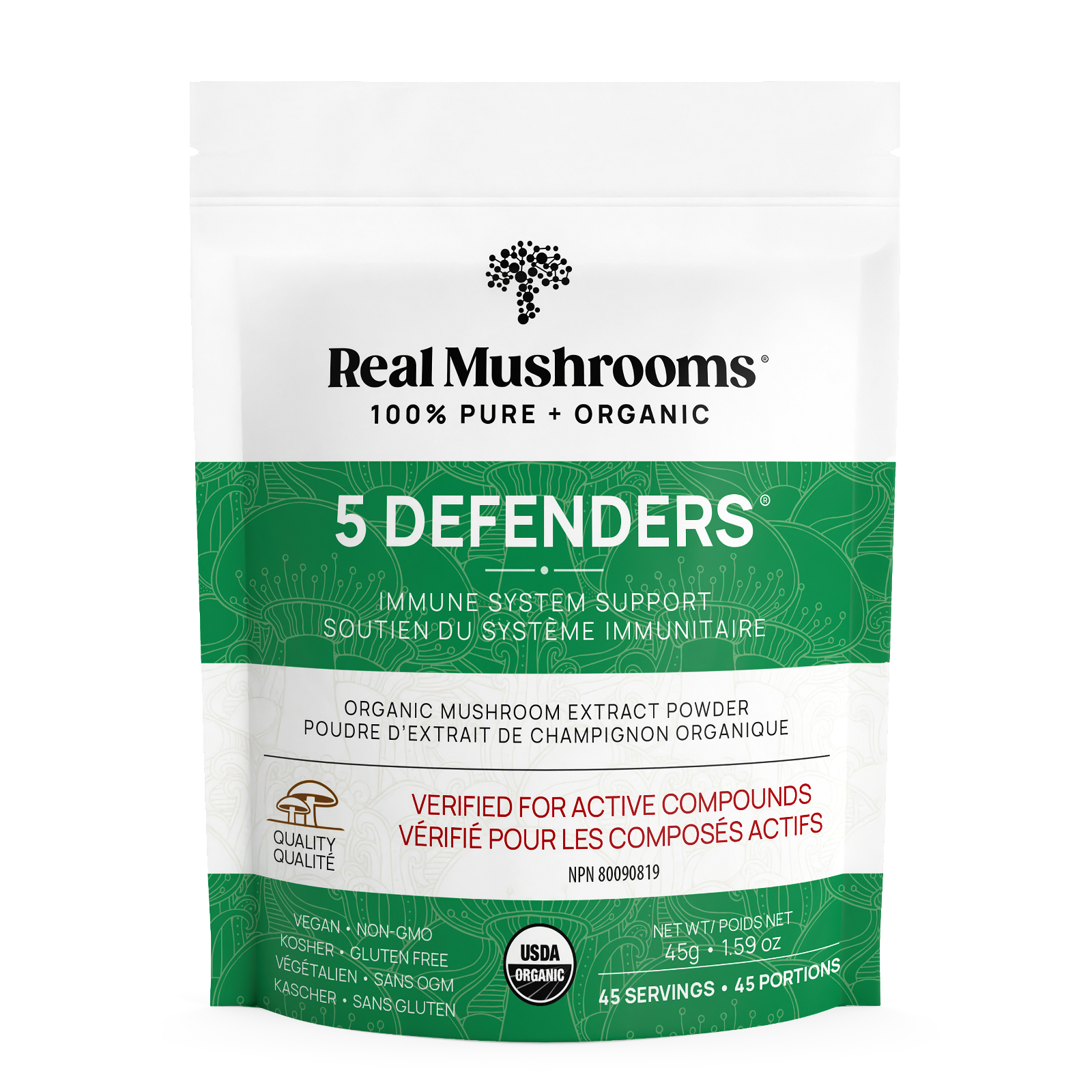 Real Mushrooms 5 Defenders Organic Mushroom Blend - JoyVIVA -  