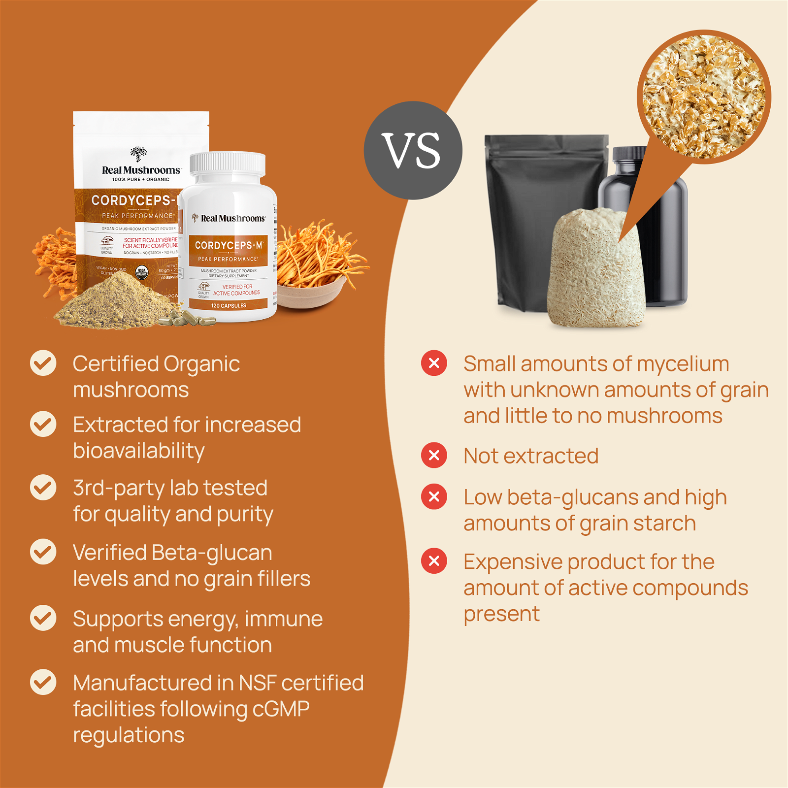 Real Mushrooms Cordyceps Extract - JoyVIVA -  