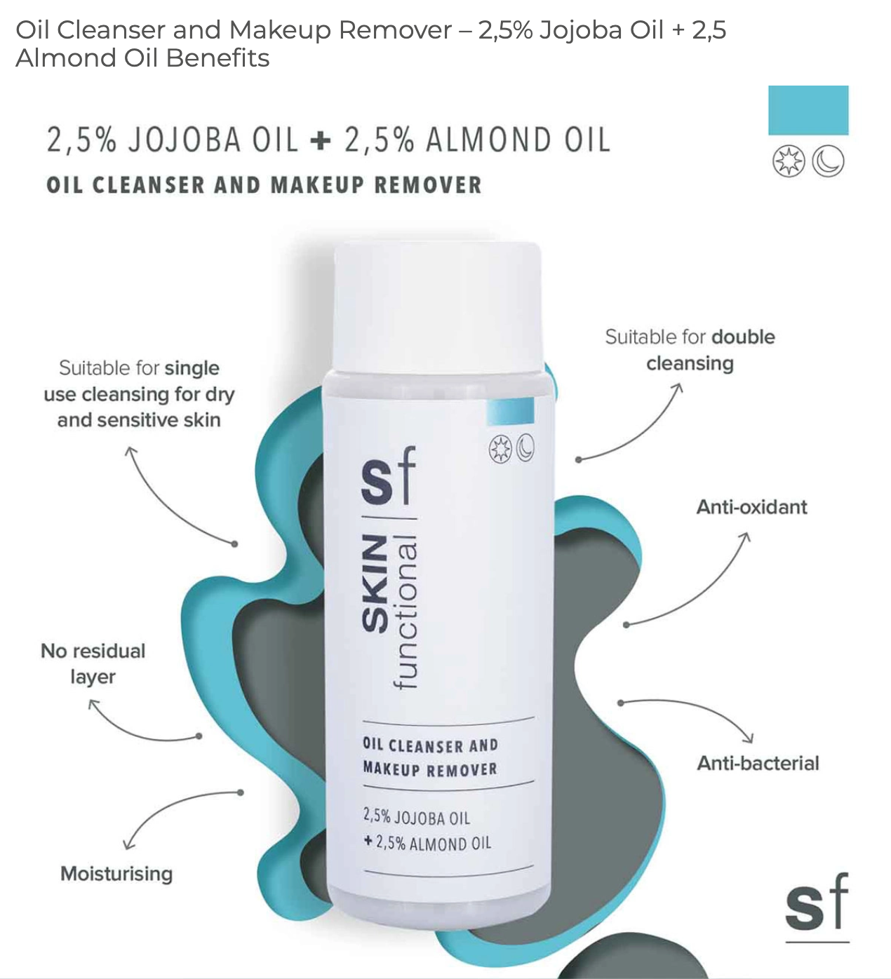 SKIN Functional Oil Cleanser and Makeup Remover (2.5% Jojoba Oil + 2.5% Almond Oil)