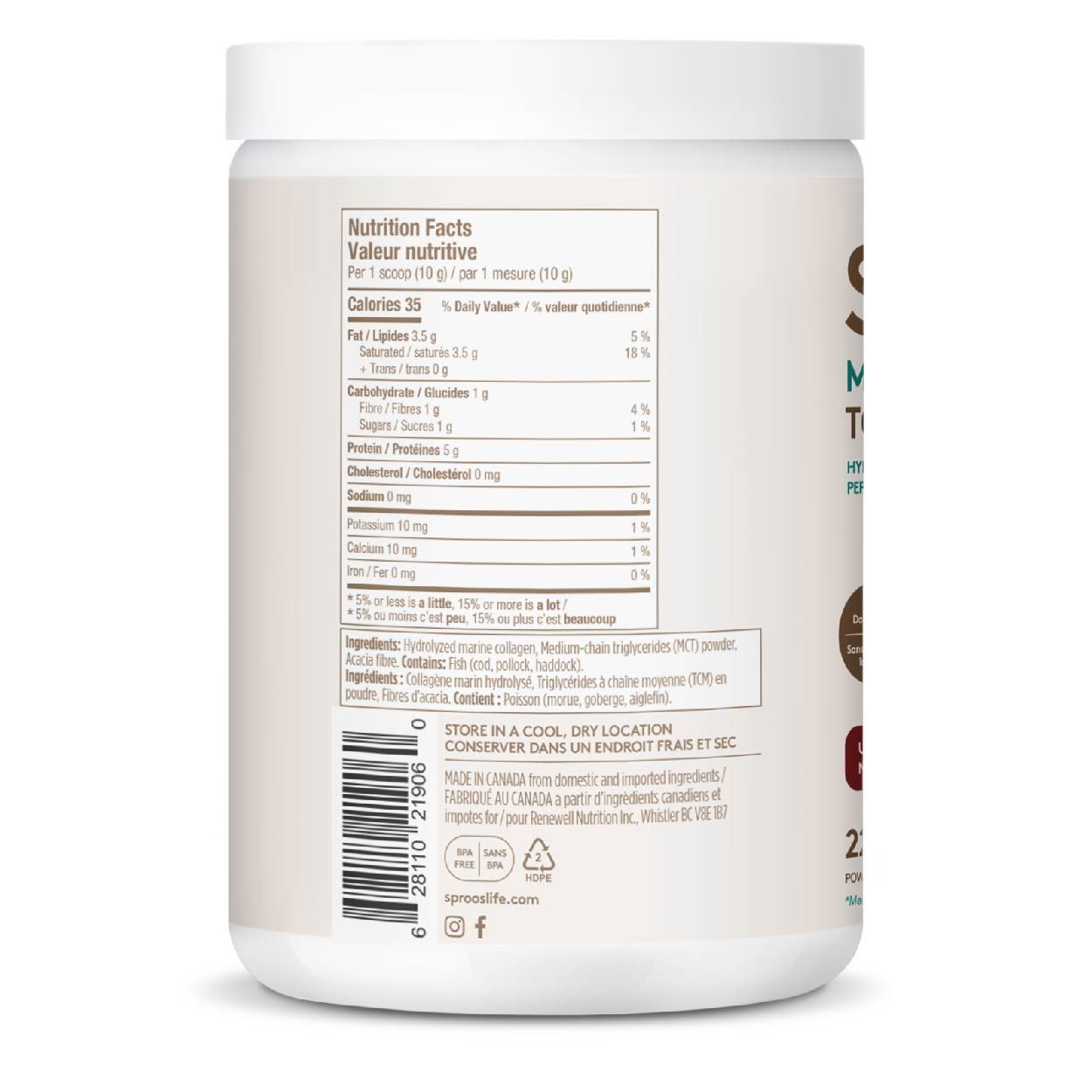 Sproos MCT Collagen Creamer - JoyVIVA -  