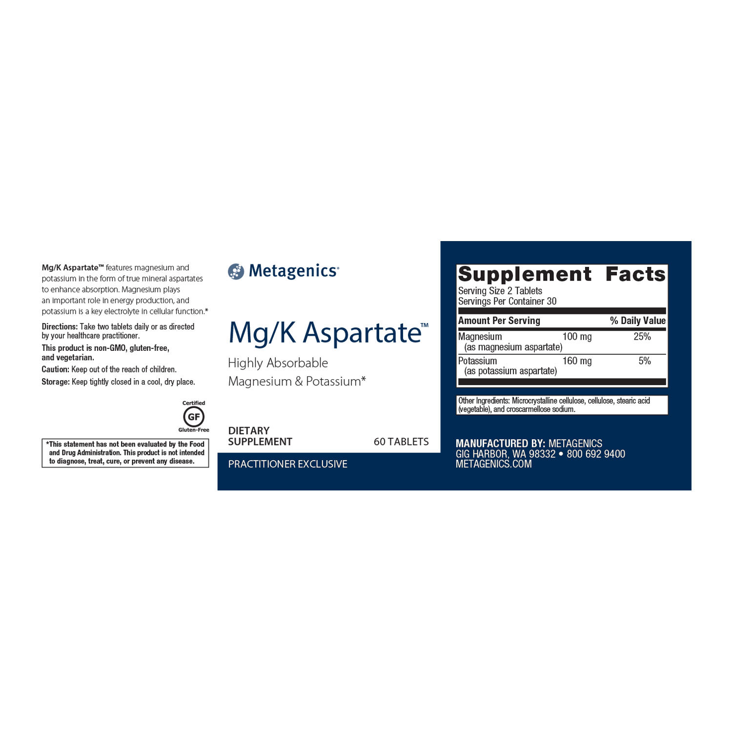 Metagenics Mg/K Asparatate