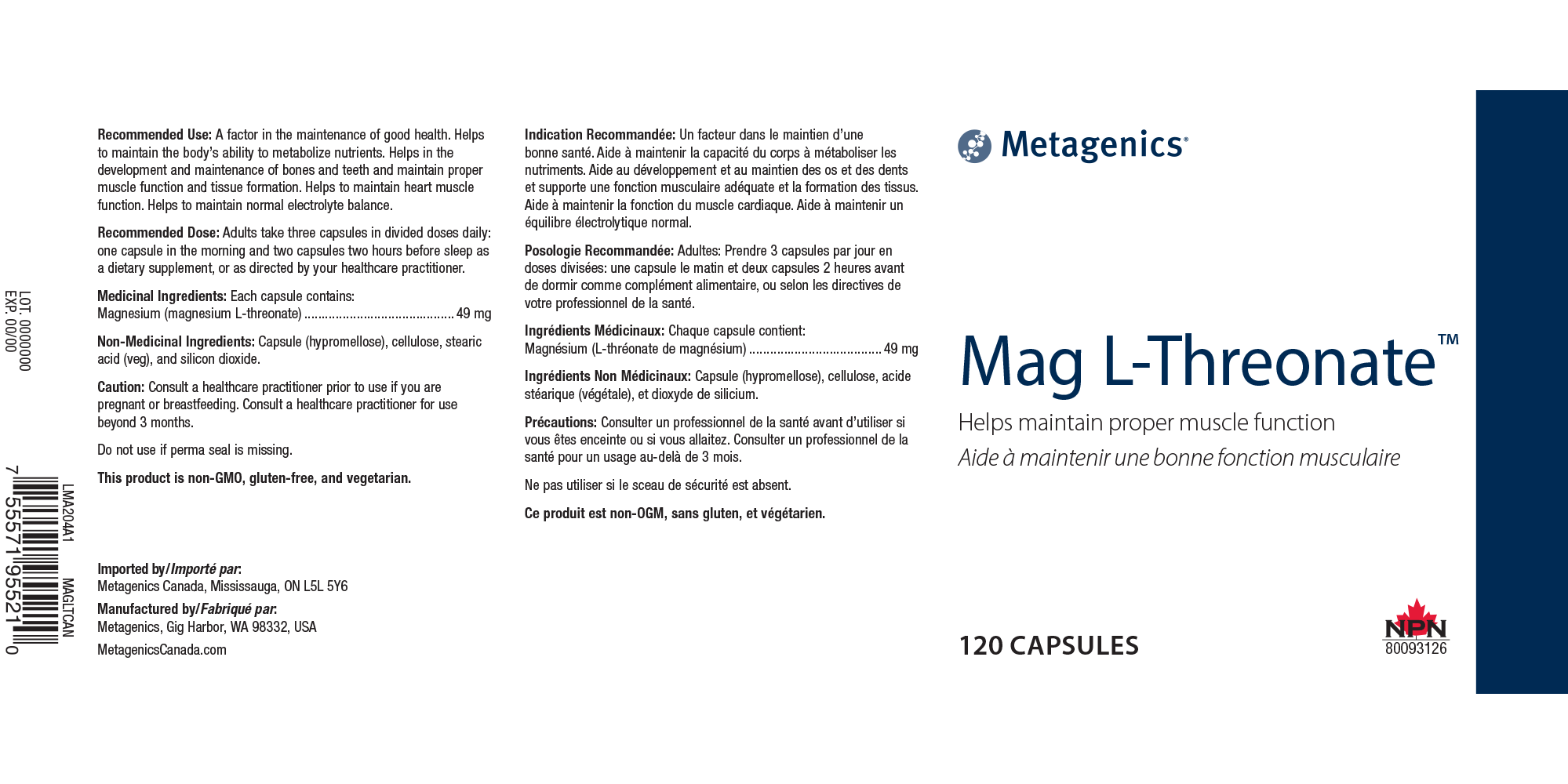 Metagenics Mag L-Threonate