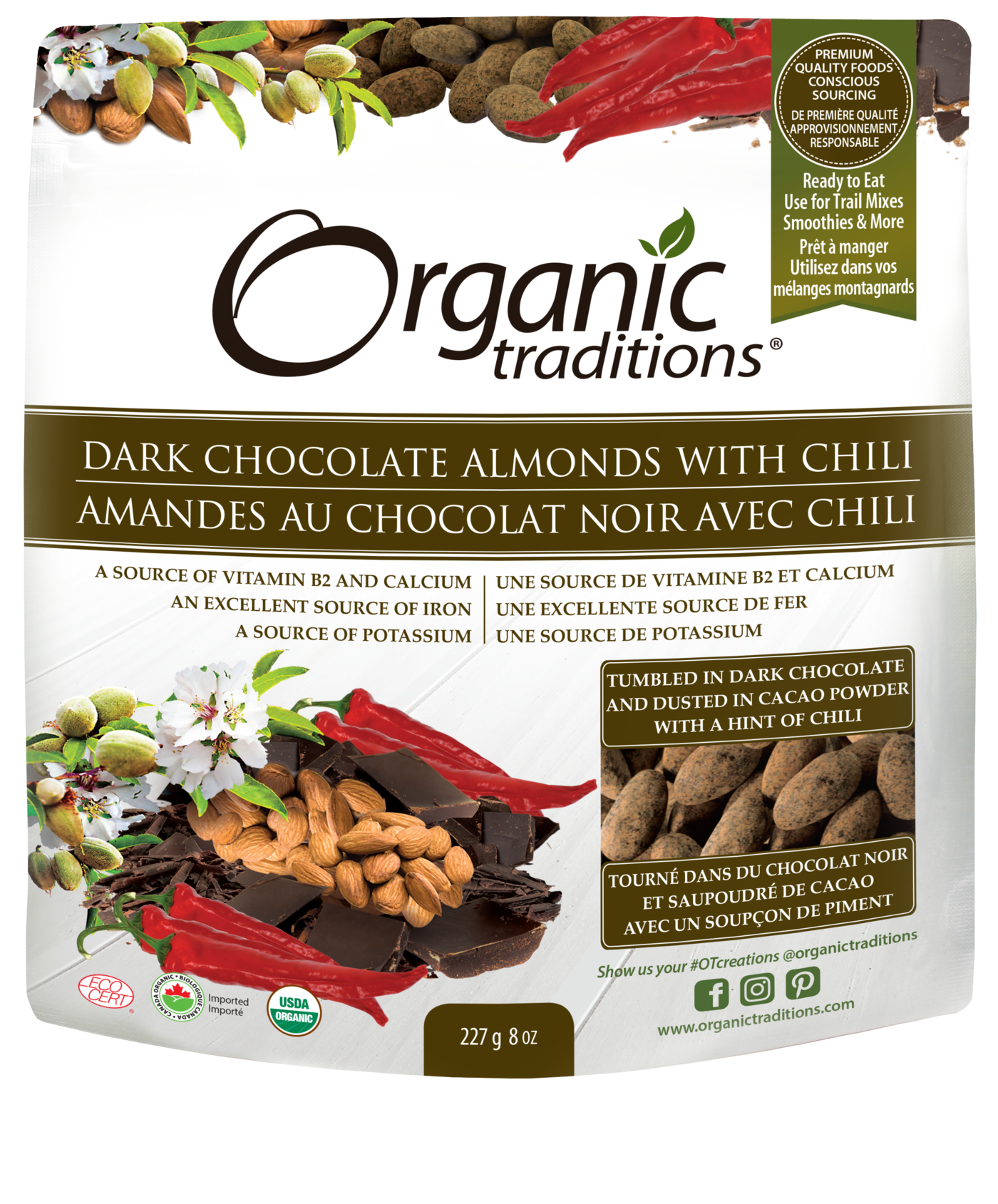 Organic Traditions Dark Chocolate Almonds With Chili