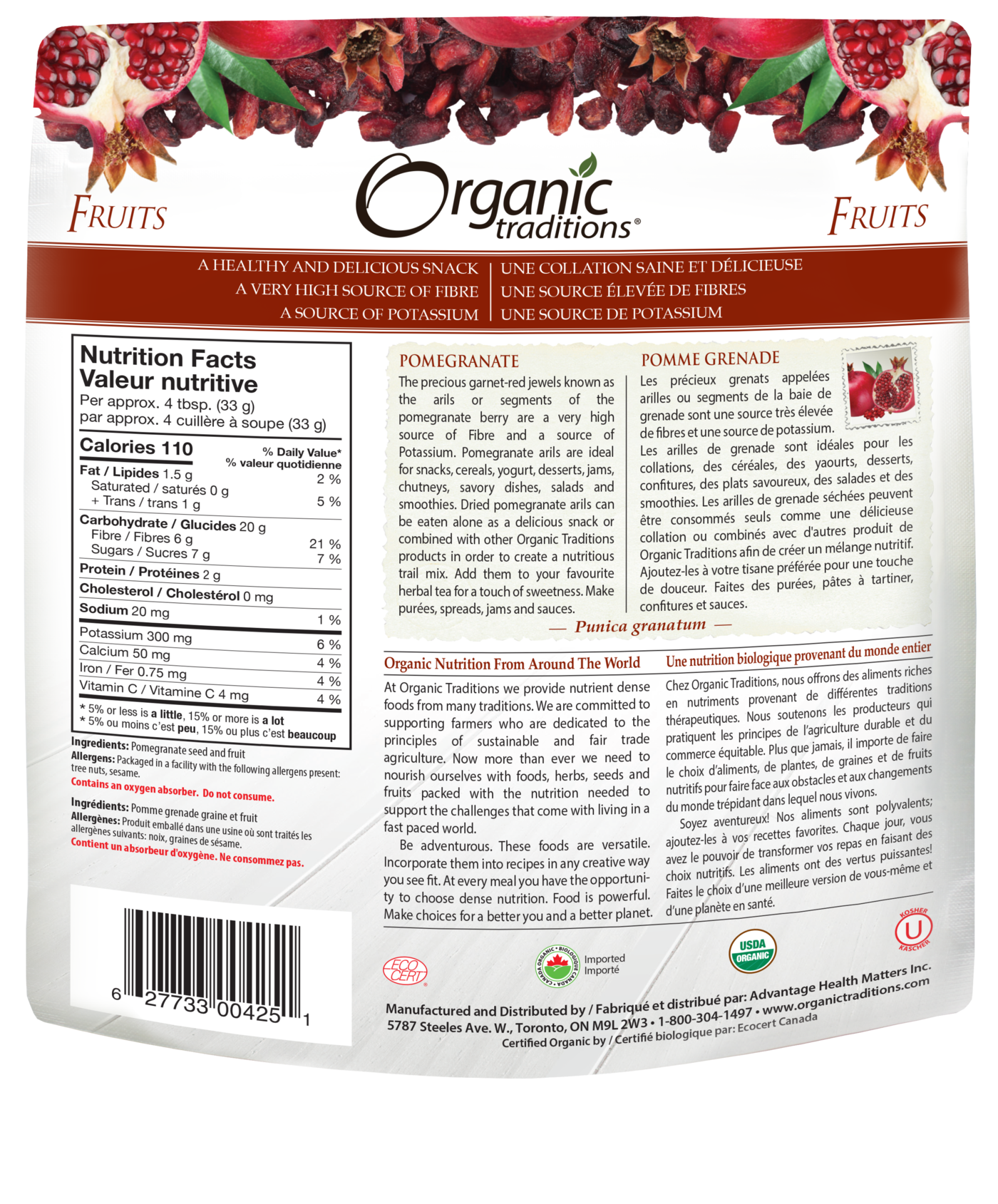 Organic Traditions Dried Pomegranate