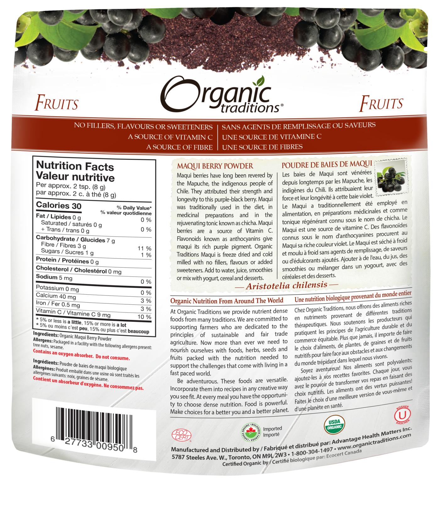 Organic Traditions Freeze Dried Macqui Berry Powder