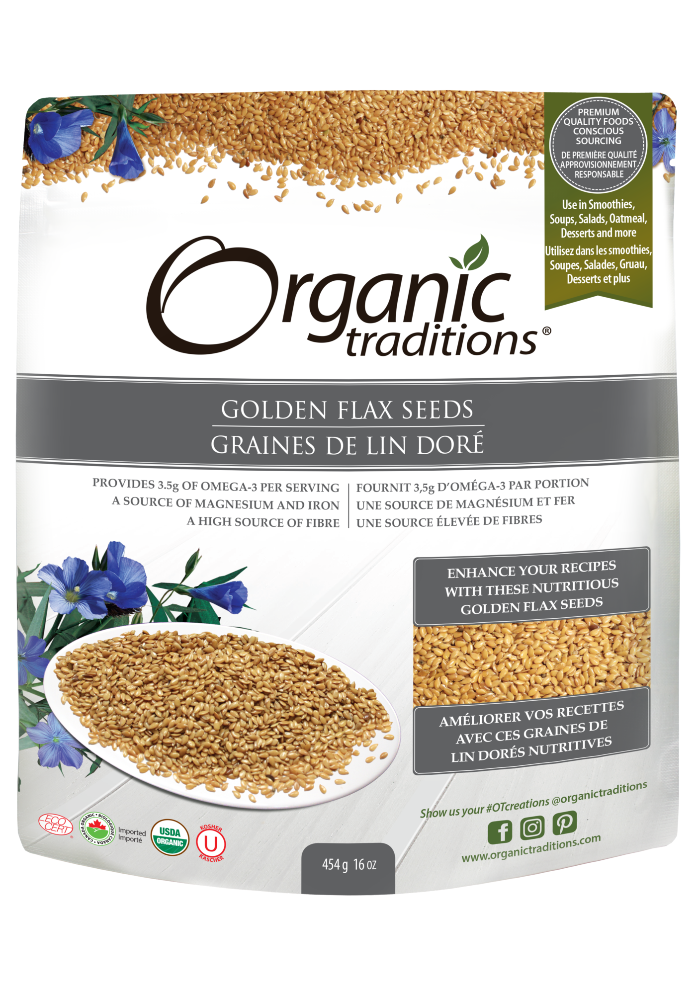 Organic Traditions Golden Flax Seeds