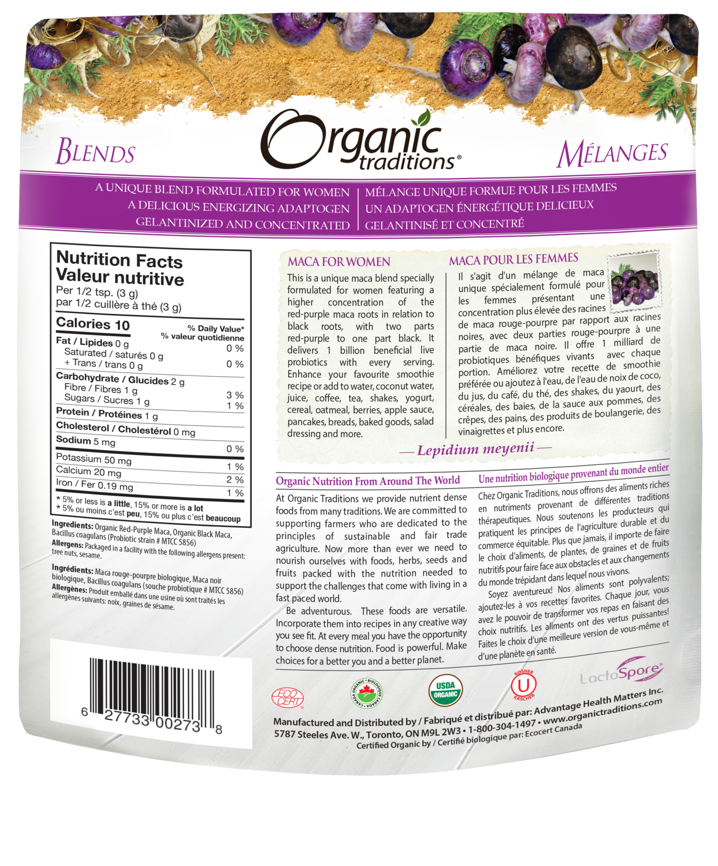 Organic Traditions Maca for Women with Probiotics