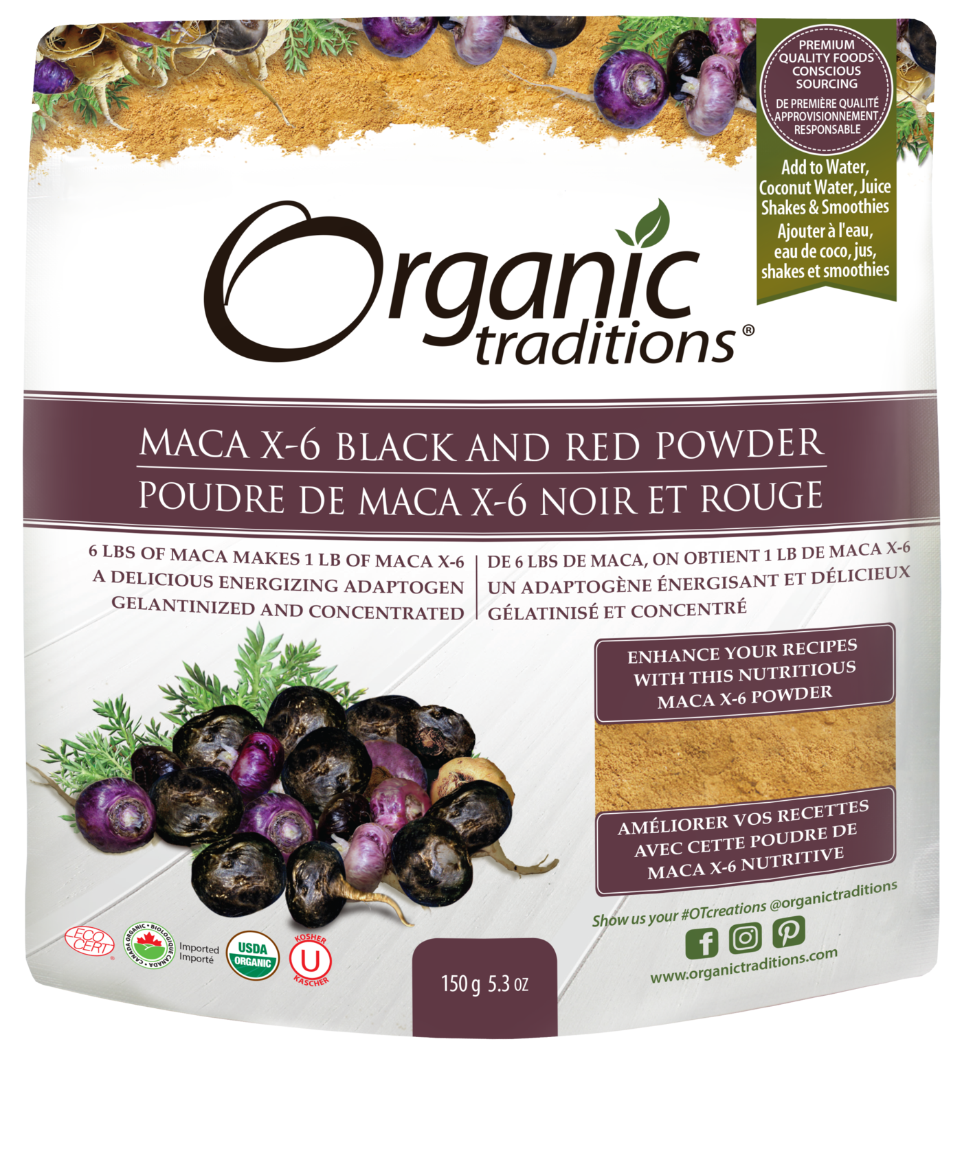 Organic Traditions Maca X-6 Black and Red-Purple
