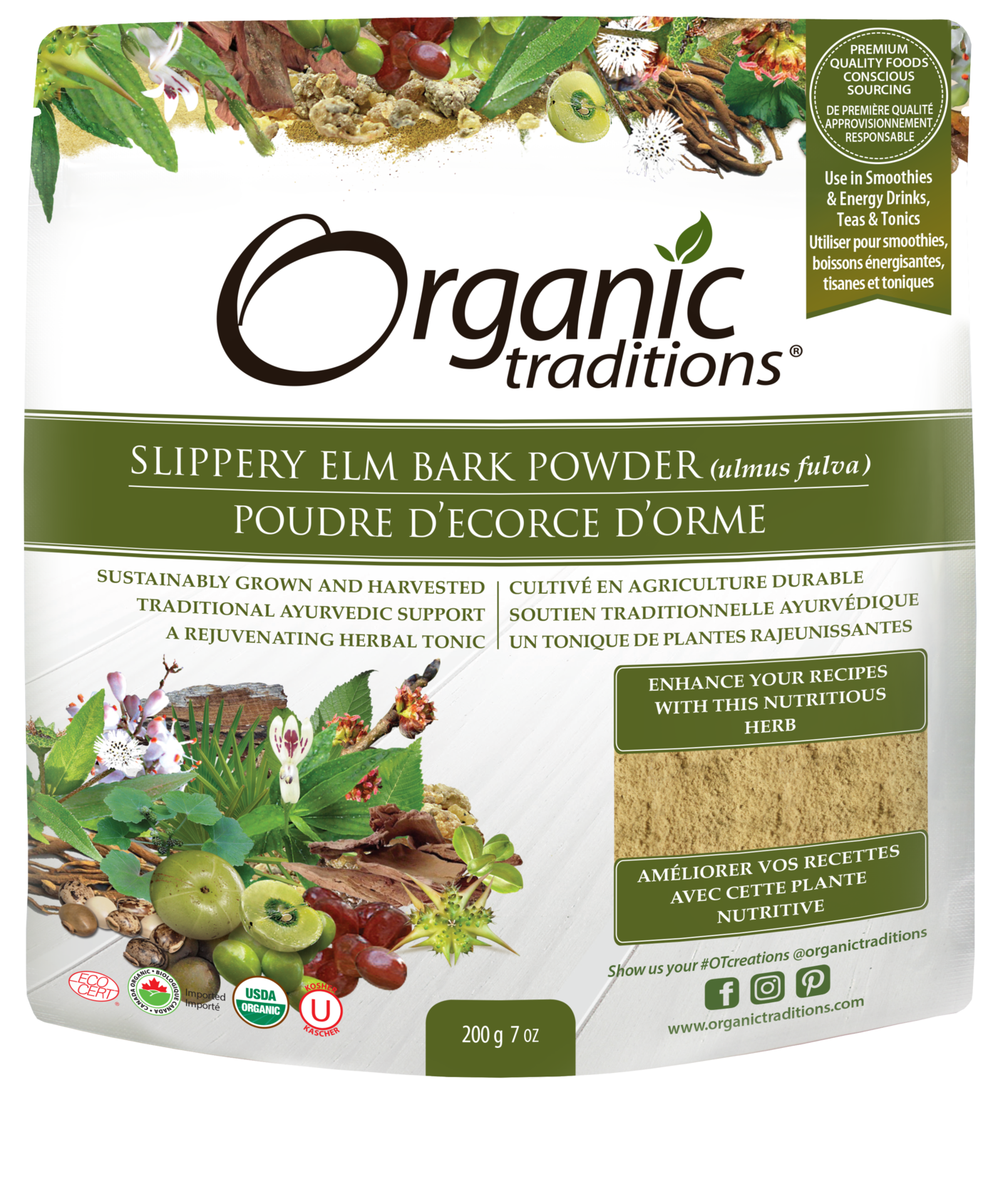 Organic Traditions Slippery Elm Bark Powder
