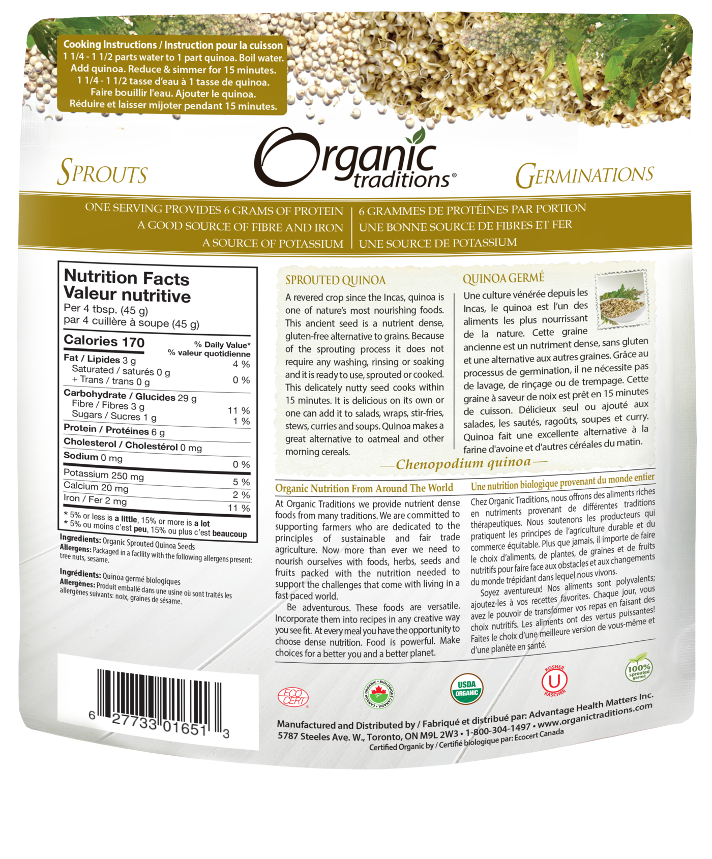 Organic Traditions Sprouted Quinoa